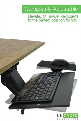 Uncaged Ergonomics Adjustable Keyboard Drawer, Black (KT1)