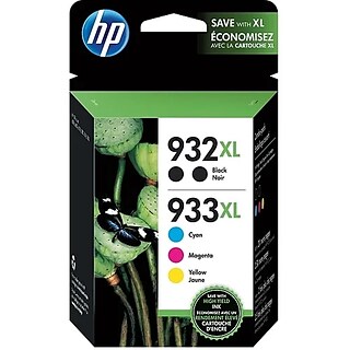 HP 932XL Black/Cyan/Magenta/Yellow High Yield Ink Cartridges, 5/Pack (N9H69FN)
