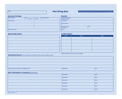 Adams 1 Part Employee Personal Files, 20/Pack (9287ABF)