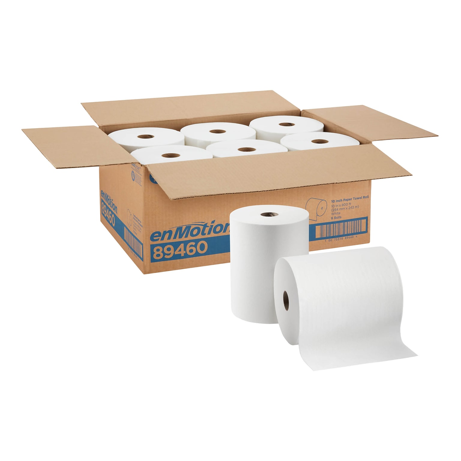 enmotion Hardwound Paper Towels, 1-ply, 800 ft./Roll, 6 Rolls/Carton (89460)