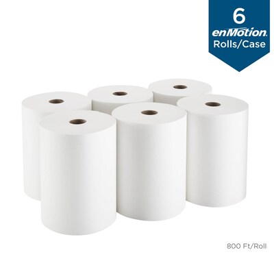 enmotion Hardwound Paper Towels, 1-ply, 800 ft./Roll, 6 Rolls/Carton (89460)