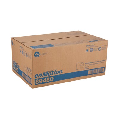 enmotion Recycled Recycled Hardwound Paper Towels, 1-ply, 800 ft./Roll, 6 Rolls/Carton (89480)