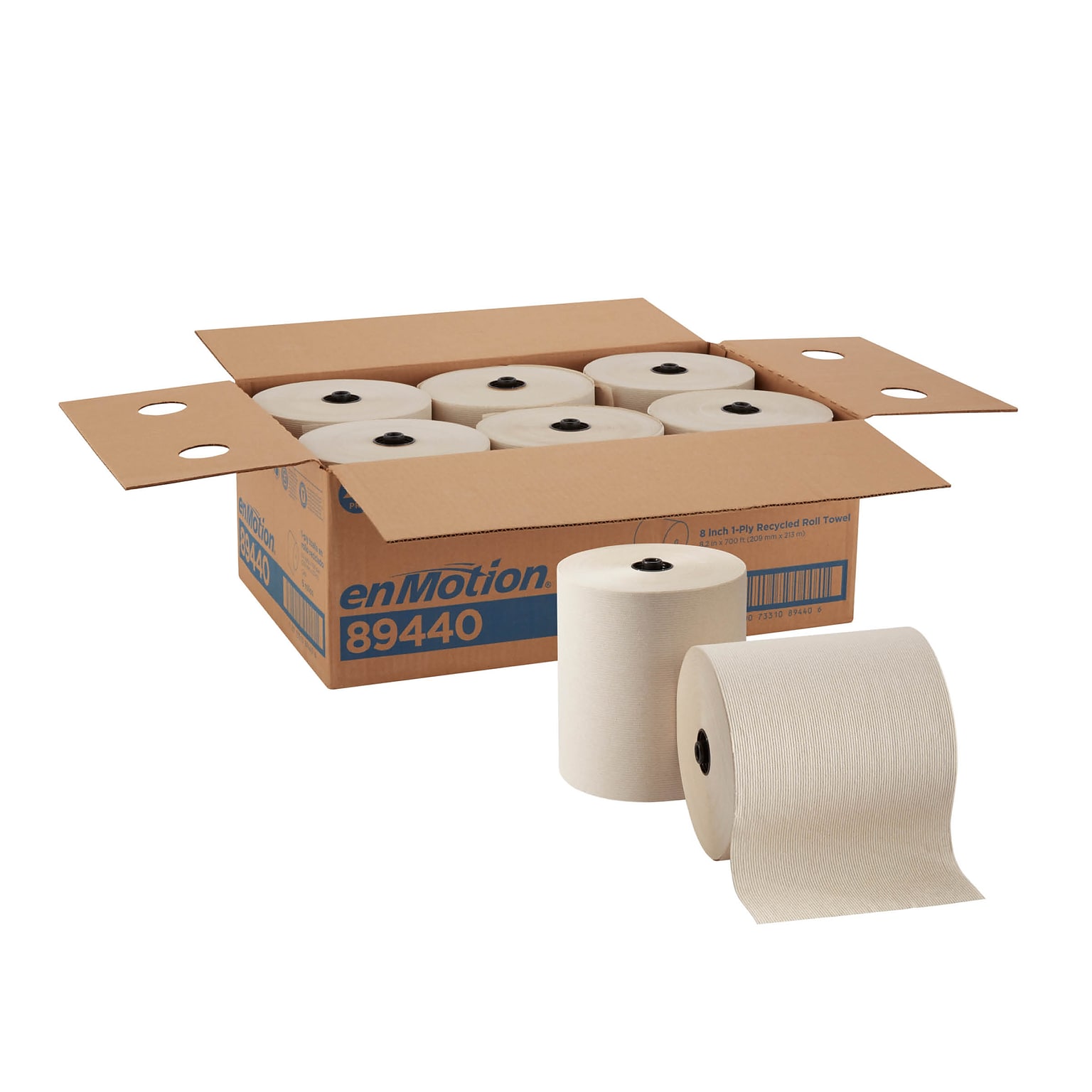 enmotion Recycled Hardwound Paper Towels, 1-ply, 700 ft./Roll, 6 Rolls/Carton (89440)