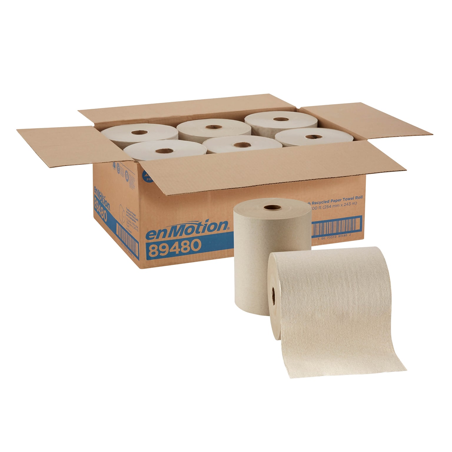 enmotion Recycled Recycled Hardwound Paper Towels, 1-ply, 800 ft./Roll, 6 Rolls/Carton (89480)