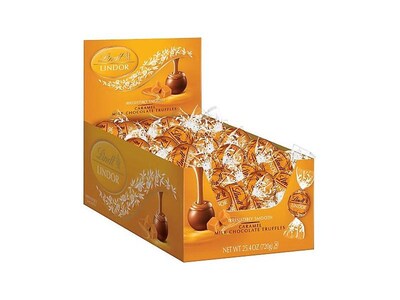 Lindt LINDOR Truffles Chocolate, Caramel, 25.4 Oz., 60/Box (3542)