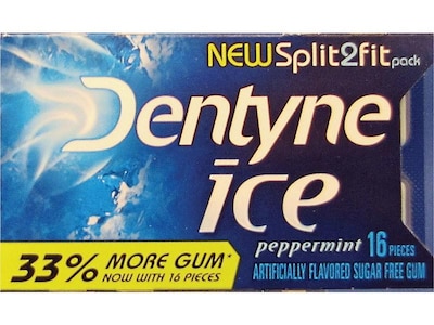 Dentyne Ice Sugar Free Gum, Peppermint, 16 Pieces/Pack, 9 Packs/Box (31254)