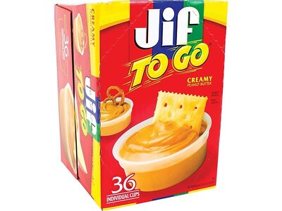 Jif To Go Spreads, Creamy Peanut Butter, 1.5 Oz., 36/Carton (220-00535)