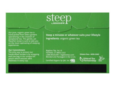 Steep Green Tea Bags, 20/Box (17703)