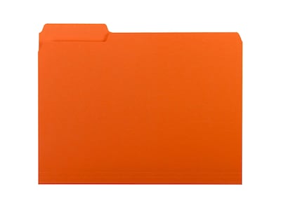 Smead Interior File Folders, 1/3-Cut Tab, Letter Size, Orange, 100/Box (10259)