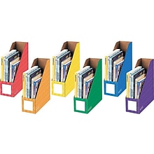 Bankers Box 12.88 x 4.25 x 11.38 Cardboard Magazine File, Assorted Colors, 6/Pack (3381901)