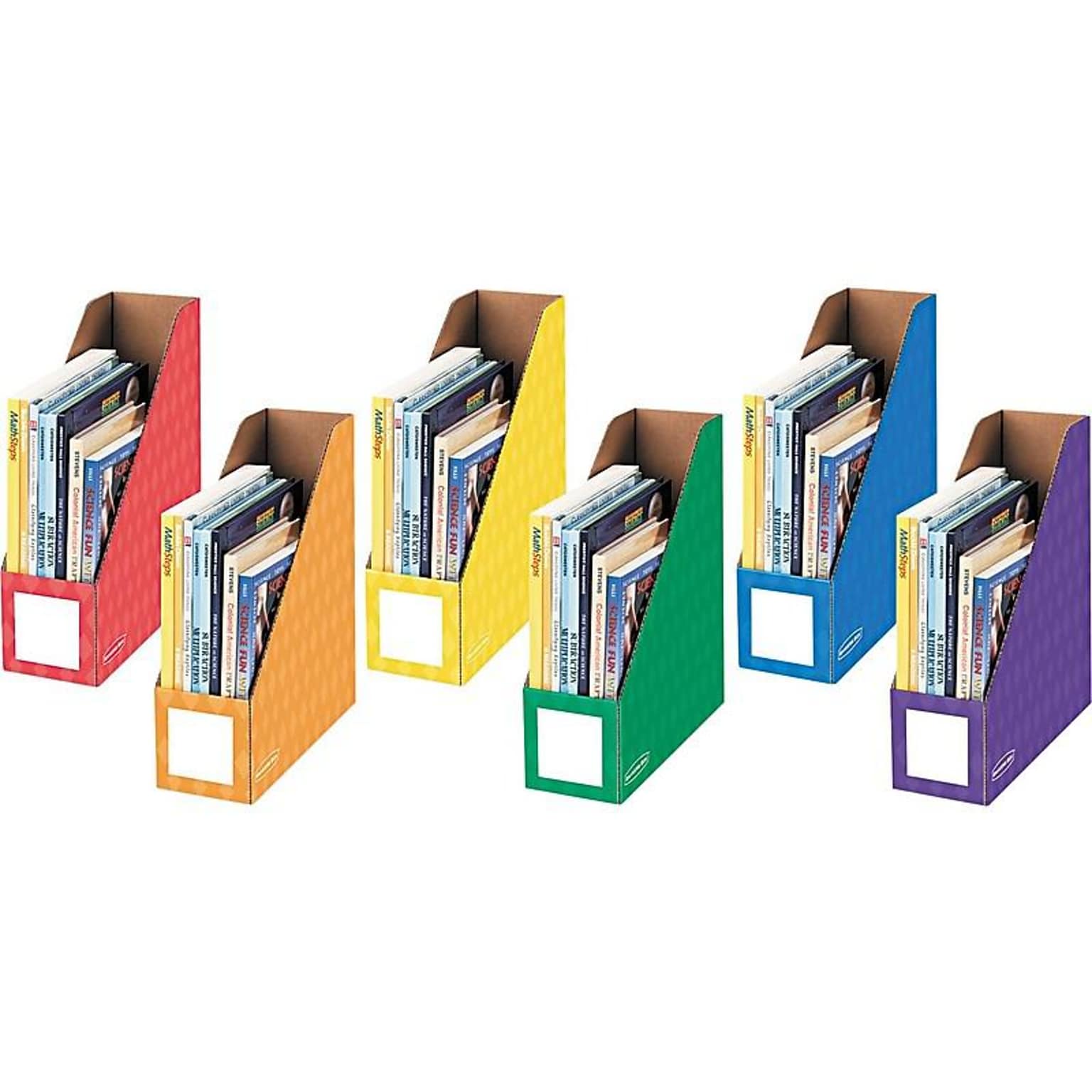 Bankers Box 12.88 x 4.25 x 11.38 Cardboard Magazine File, Assorted Colors, 6/Pack (3381901)