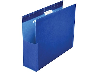 Pendaflex SureHook Reinforced Box Bottom Hanging File Folder, 1/5-Cut Tab, Letter Size, Blue, 25/Box (PFX 59202)