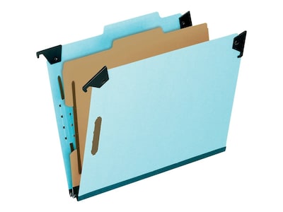 Pendaflex Classification Hanging File Folders, 1/3-Cut Tab, Letter Size, Light Blue, 10/Box (PFX 592