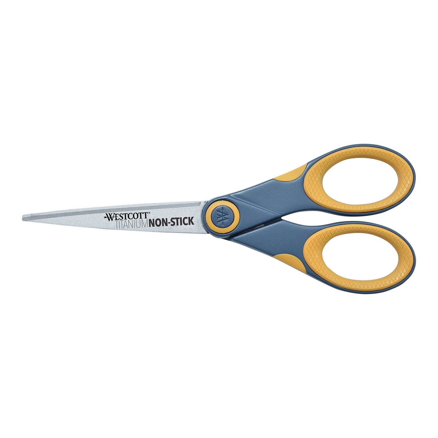 Westcott Titanium Bonded 7 Non-Stick Titanium Multi-Purpose/Heavy Duty Scissor, Pointed Tip, Gray/Yellow (14851)