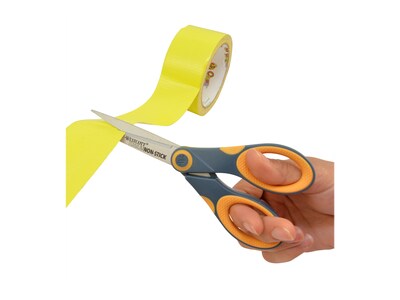 Westcott Titanium Bonded 7" Non-Stick Titanium Multi-Purpose/Heavy Duty Scissor, Pointed Tip, Gray/Yellow (14851)