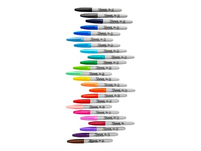 Sharpie Permanent Markers, Fine Tip, Assorted, 24/Pack (75846)