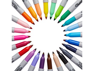 Sharpie Permanent Markers, Fine Tip, Assorted, 24/Pack (75846)