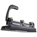 Officemate Heavy Duty Adjustable 2-3 Hole  Punch with Lever Handle, 32 Sheet Capacity, Black (90078)