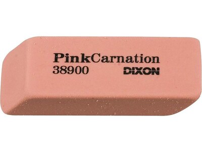 Dixon Pink Carnation Medium Erasers, Pink, Dozen (38900)