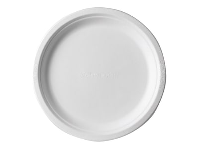 Eco-Products Vanguard Sugarcane Plate, White, 9, 500/Carton (EP-P013NFA)