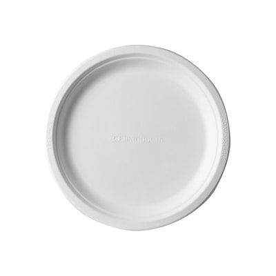 Eco-Products Vanguard Sugarcane Plate, White, 9, 500/Carton (EP-P013NFA)