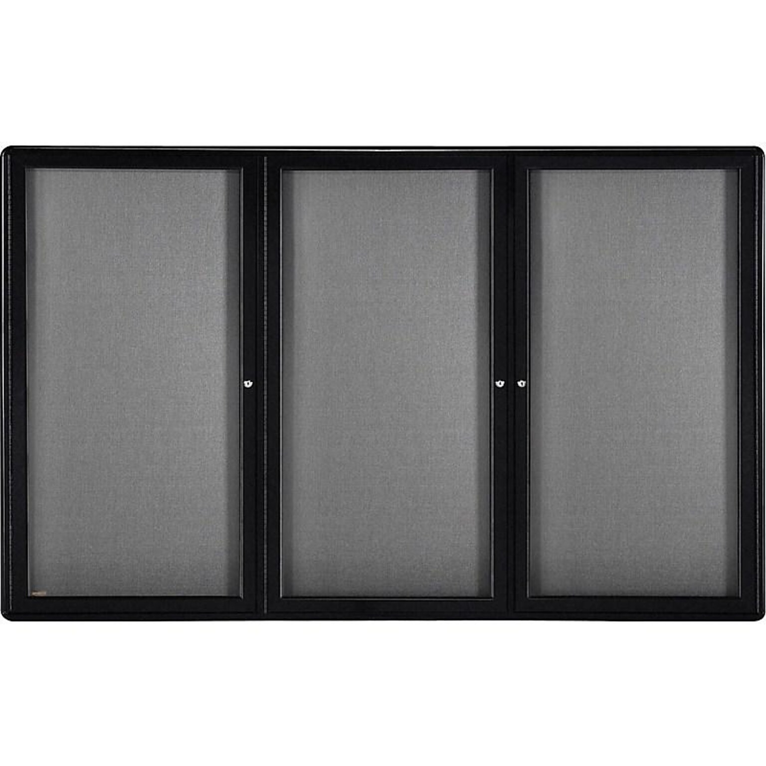 Ghent Ovation Fabric Enclosed Bulletin Board, Black Frame, 4H x 6W (OVK5-F91)