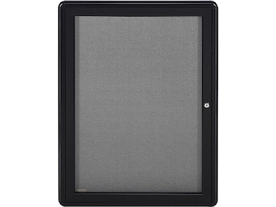 Ghent Ovation Fabric Enclosed Bulletin Board, Black Frame, 2H x 3W (OVK1-F91)