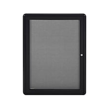 Ghent Ovation Fabric Enclosed Bulletin Board, Black Frame, 2H x 3W (OVK1-F91)