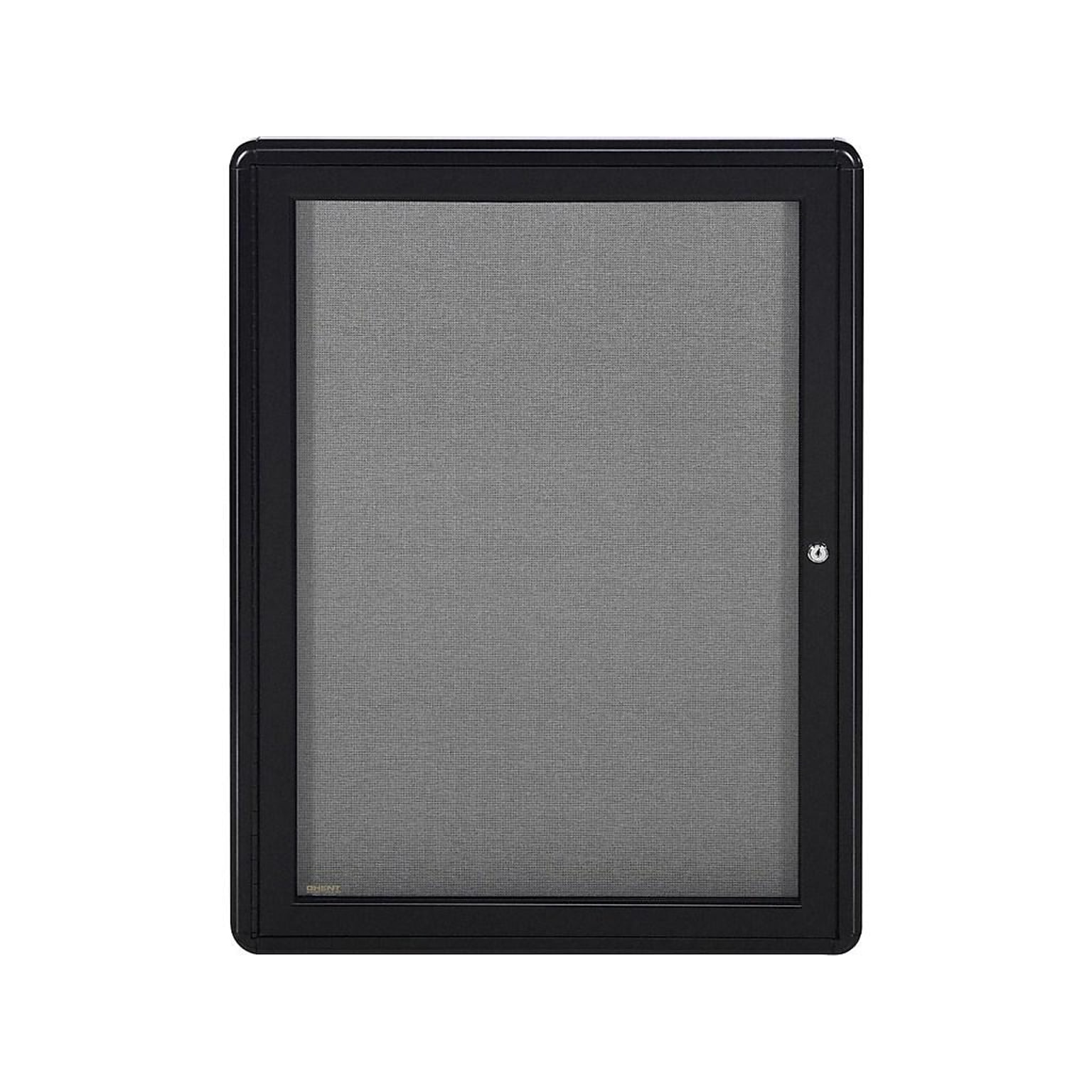 Ghent Ovation Fabric Enclosed Bulletin Board, Black Frame, 2H x 3W (OVK1-F91)