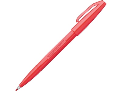 Pentel Sign Felt Pens, Fine Point, Red Ink, Dozen (S520B)