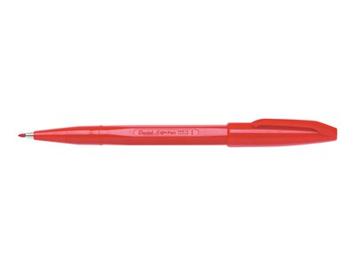 Pentel Sign Felt Pens, Fine Point, Red Ink, Dozen (S520B)