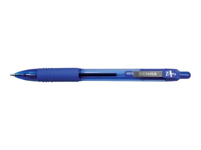Zebra Z-Grip Retractable Ballpoint Pen, Medium Point, 1.0mm, Blue Ink, Dozen (22220)
