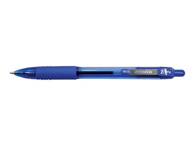 Zebra Z-Grip Retractable Ballpoint Pen, Medium Point, 1.0mm, Blue Ink, Dozen (22220)