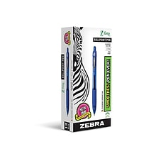Zebra Z-Grip Retractable Ballpoint Pen, Medium Point, 1.0mm, Blue Ink, Dozen (22220)
