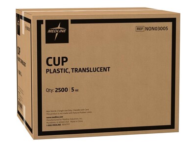 Medline Cold Cups, 5 oz., Translucent, 2500/Carton (NON03005)