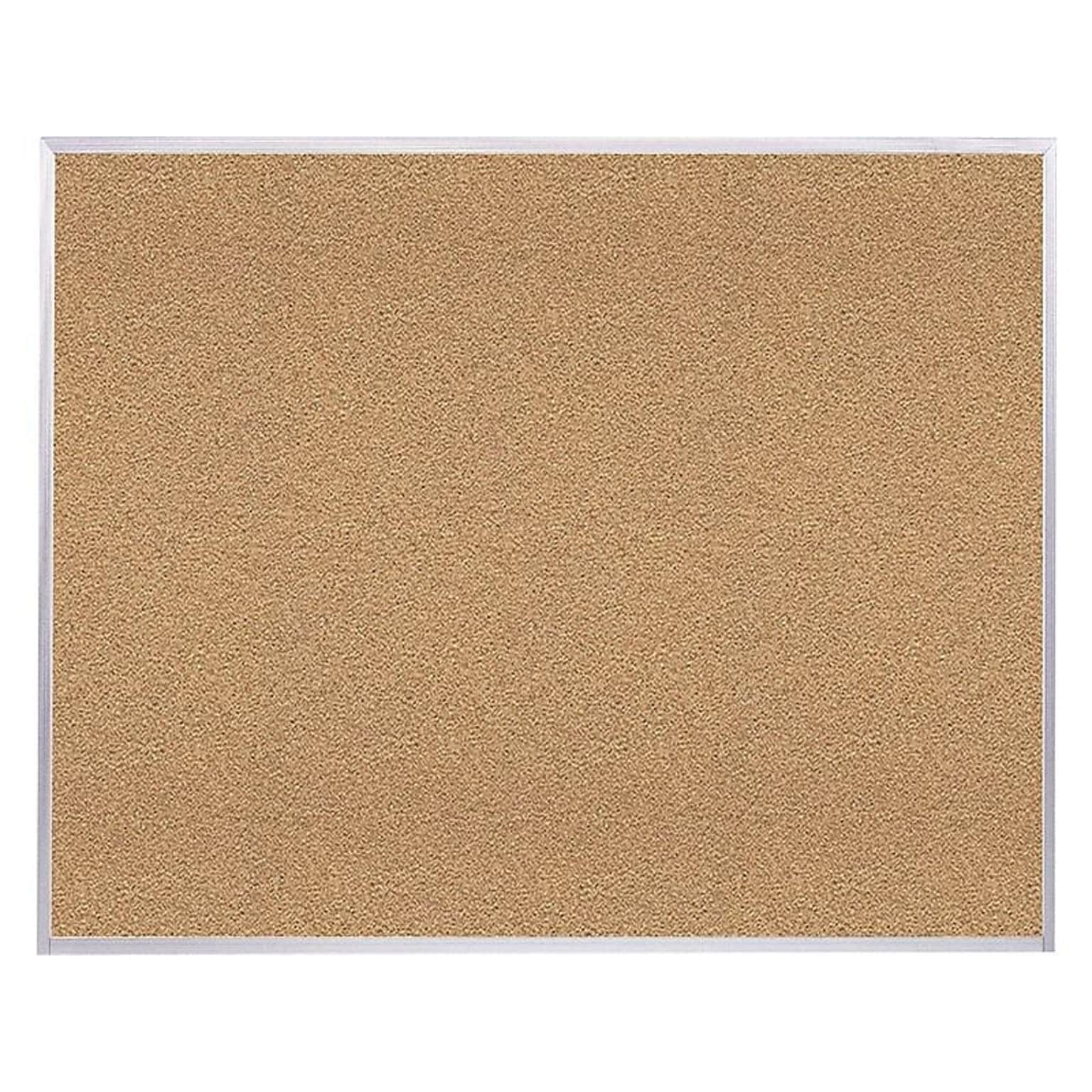 Ghent Traditional Cork Bulletin Board, Aluminum Frame, 4H x 8W (AK48)