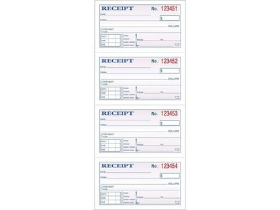 Adams 2-Part Carbonless Receipts, 2.75L x 4.75W, 200 Sets/Book (DC1152)