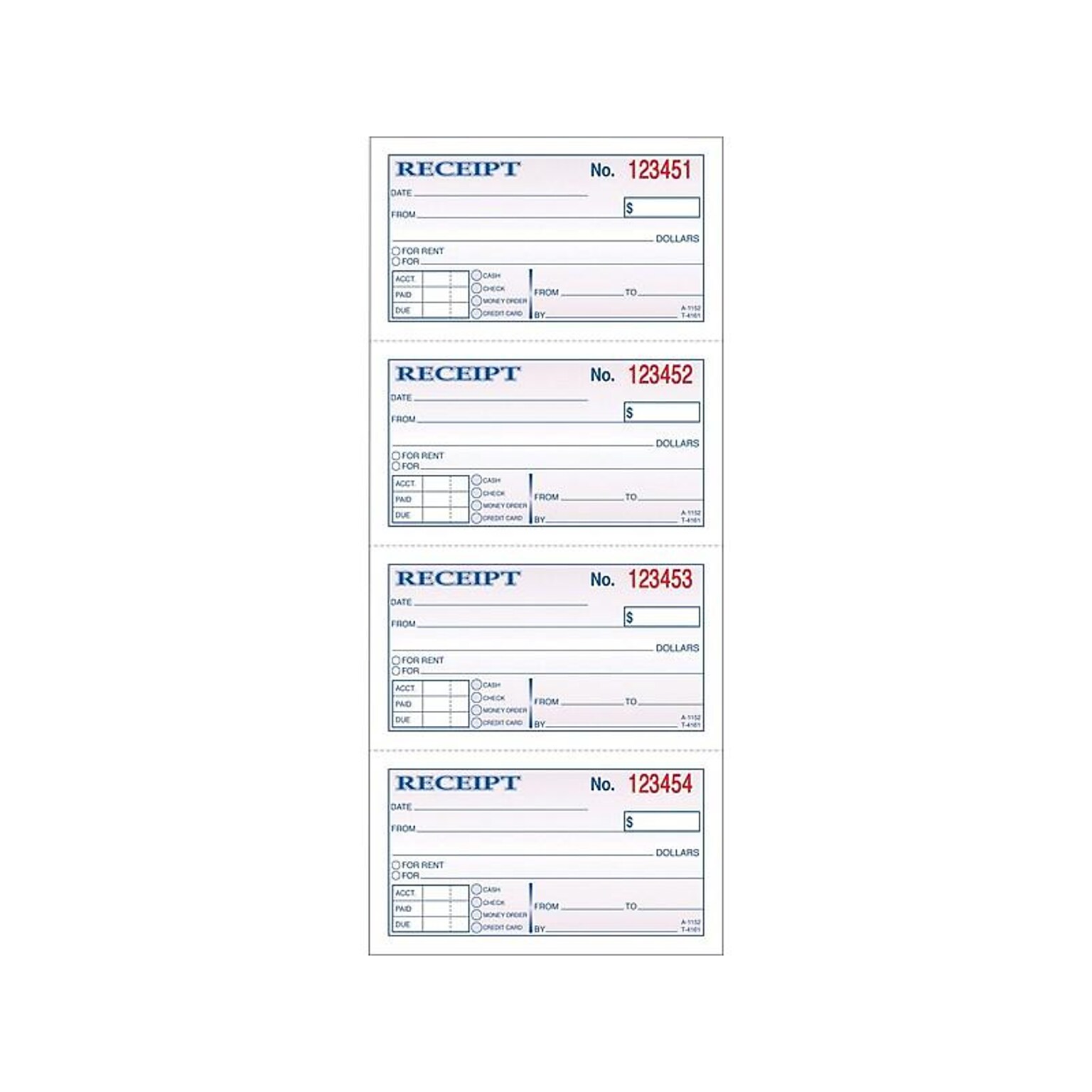 Adams 2-Part Carbonless Receipts, 2.75L x 4.75W, 200 Sets/Book (DC1152)