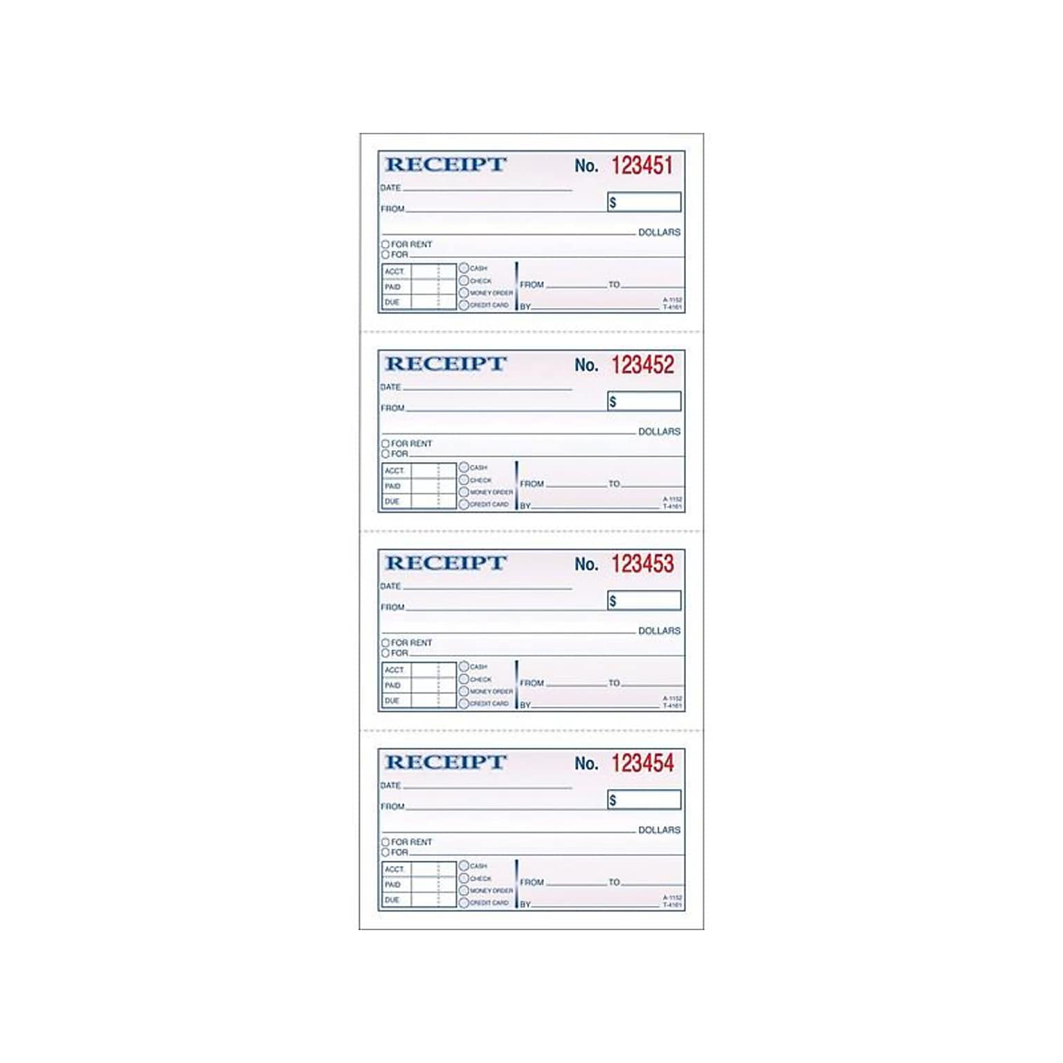 Adams 2-Part Carbonless Receipts, 2.75L x 4.75W, 200 Sets/Book (DC1152)