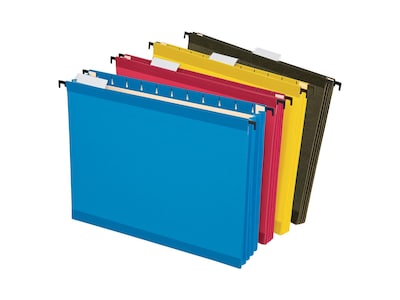 Pendaflex SureHook Reinforced Extra Capacity Hanging File Folders, Letter Size, Assorted Colors, 4/P