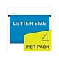 Pendaflex SureHook Reinforced Extra Capacity Hanging File Folders, Letter Size, Assorted Colors, 4/Pack (PFX 09213)