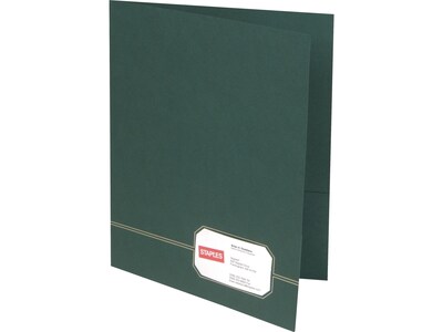 Oxford Monogram Executive 2-Pocket Presentation Folders, Green/Gold, 4/Pack (OXF 04164)