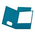 Oxford Linen 2-Pocket Presentation Folders, Teal, 25/Box (OXF 53442)