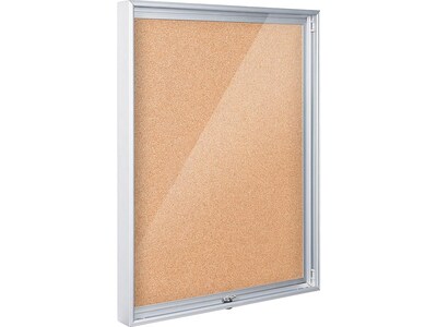 Best-Rite Economy Cork Enclosed Bulletin Board, Aluminum Frame, 3'H x 4'W (94CAC-01)