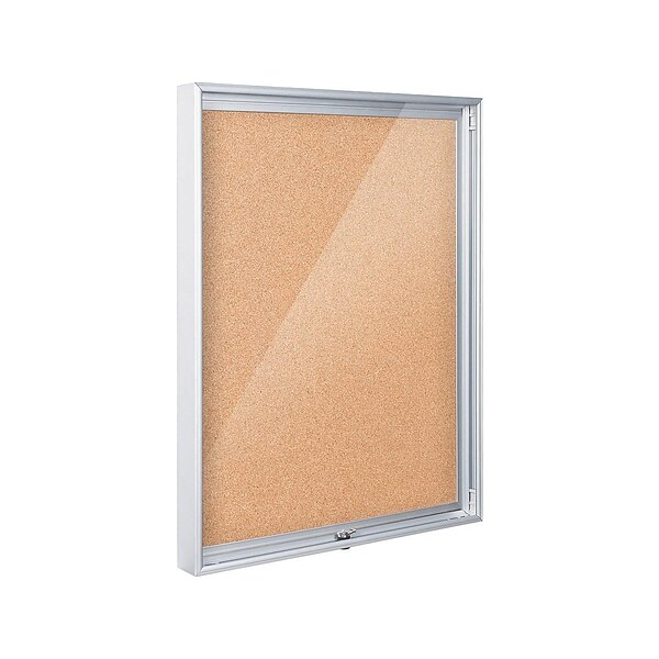 Best-Rite Economy Cork Enclosed Bulletin Board, Aluminum Frame, 3H x 4W (94CAC-01)