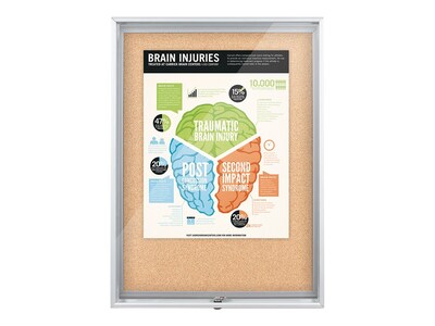 Best-Rite Economy Cork Enclosed Bulletin Board, Aluminum Frame, 3'H x 4'W (94CAC-01)