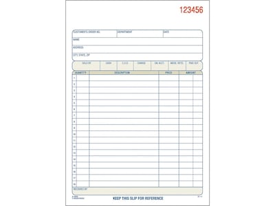 Adams Sales Order Book, 8.44L x 5.56W, 50/Pack (ABF TC5805)