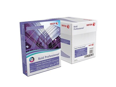 Xerox Bold Professional 8.5" x 11" Bond Paper, 24 lbs., 98 Brightness, 500 Sheets/Ream, 5 Reams/Carton (3R13038)