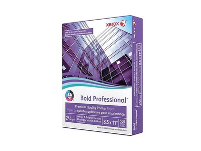 Xerox Bold Professional 8.5" x 11" Bond Paper, 24 lbs., 98 Brightness, 500 Sheets/Ream, 5 Reams/Carton (3R13038)