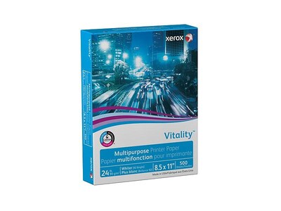 Xerox Vitality 8.5" x 11" Multipurpose Paper, 24 lbs., 92 Brightness, 500 Sheets/Ream (3R02531)